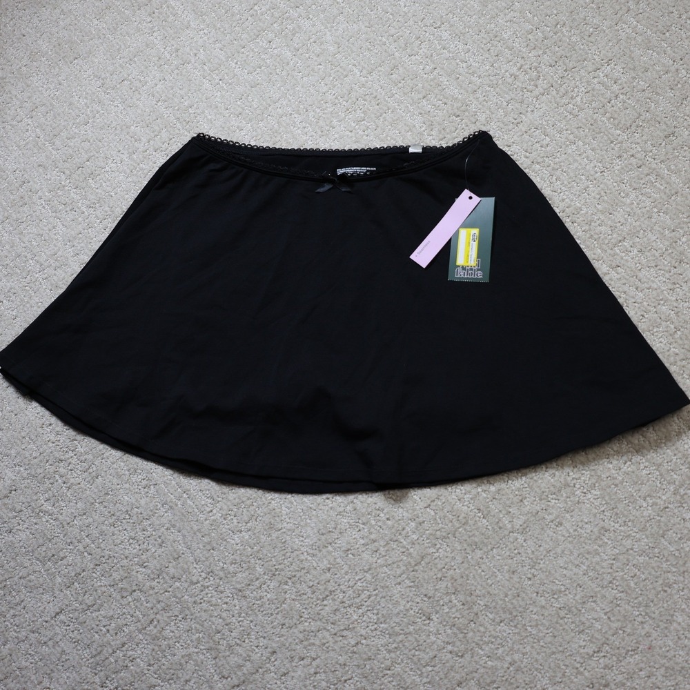 Wild Fable Women Black Seamless Lace Trim Mini Skirt Small 331 11 9860